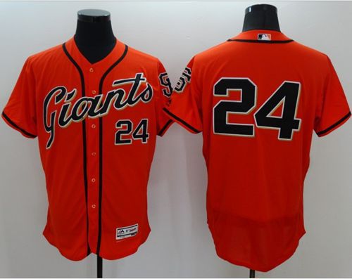 Giants #24 Willie Mays Orange Flexbase Authentic Collection Stitched MLB Jersey - Click Image to Close
